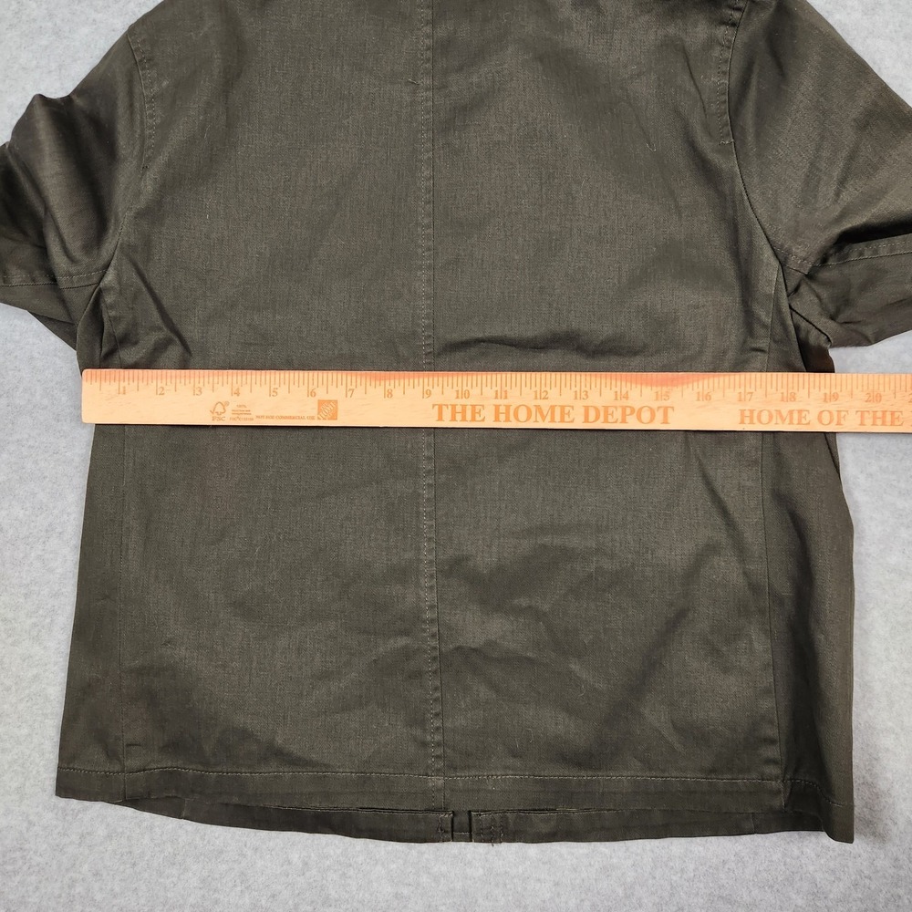 J Crew Field Jacket Womens Small Green Treated Cotton Corduroy Collar Snap - Picture 11 of 15